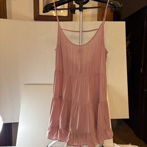 Brandy Melville One Size Boho Babydoll Strappy Lightweight Dress Mauve